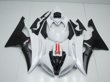 58 Sic White and Black 08-16 Yamaha R6 Fairings