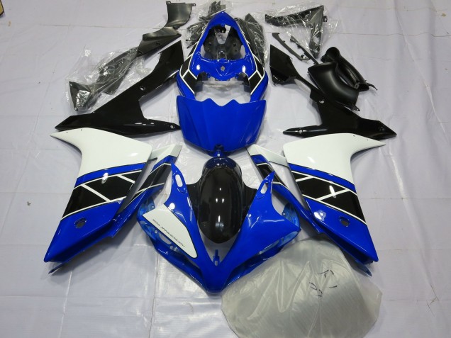 Black Black and White 07-08 Yamaha R1 Fairings