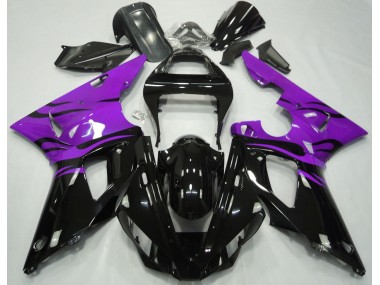 Black Flame & Purple 00-01 Yamaha R1 Fairings