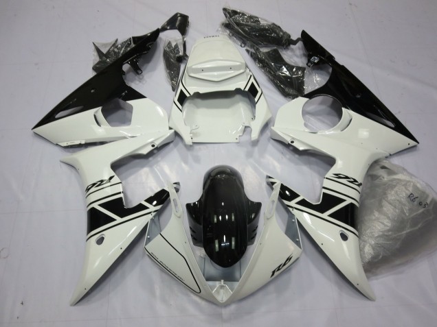 Black and White 03-04 Yamaha R6 Fairings