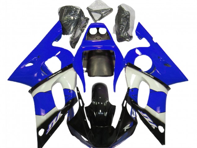 Blue White and Black 98-02 Yamaha R6 Fairings