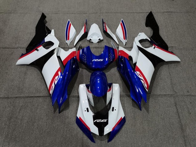 Blue White and Red 17-21 Yamaha R6 Fairings