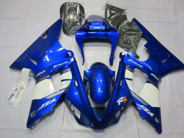 Blue and White 00-01 Yamaha R1 Fairings