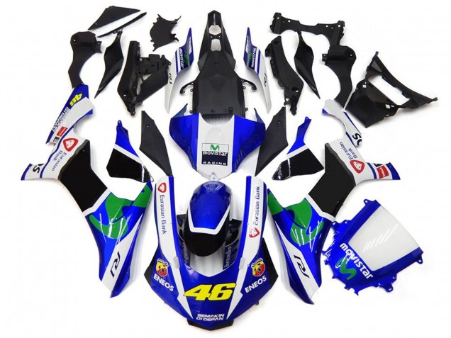 Blue and White 46 15-19 Yamaha R1 Fairings