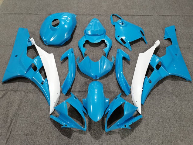 Blue and White with Pearl 06-07 Yamaha R6 Fairings