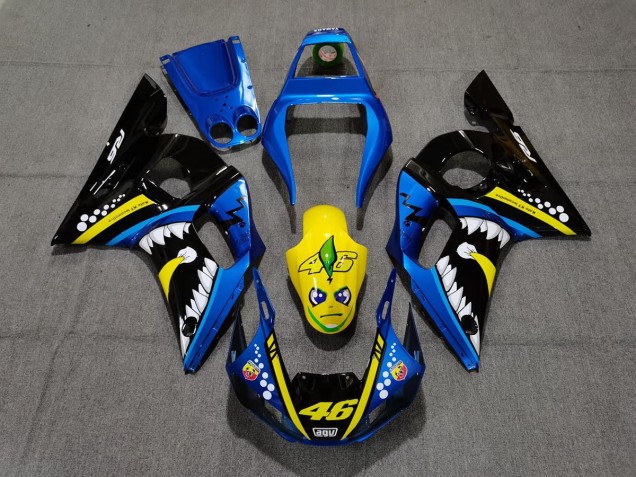 Blue and Yellow Shark 98-02 Yamaha R6 Fairings