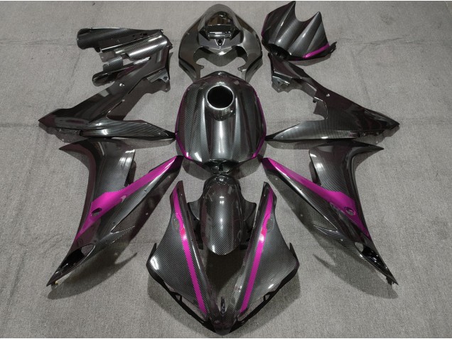 Carbon Fiber Style w Pink 04-06 Yamaha R1 Fairings