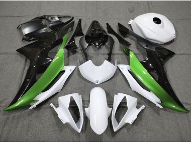 Custom Green Black and White 08-16 Yamaha R6 Fairings