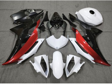 Custom Red Black and White 08-16 Yamaha R6 Fairings