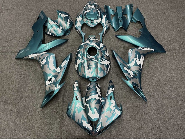 Dark Teal Camo 04-06 Yamaha R1 Fairings