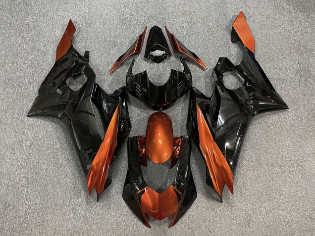 Gloss Black & Burnt Orange 17-21 Yamaha R6 Fairings