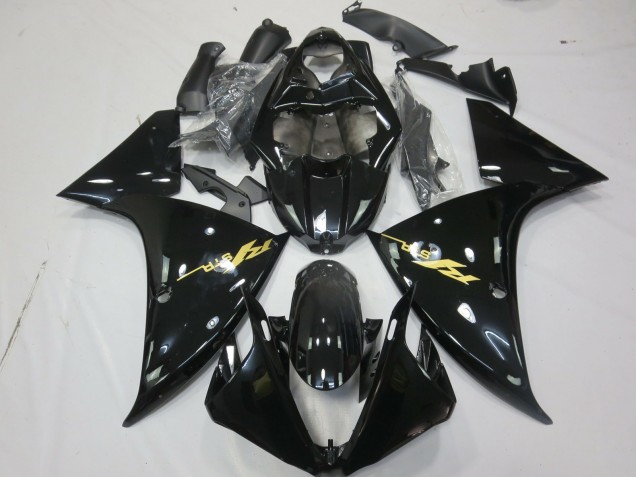 Gloss Black Gold 09-11 Yamaha R1 Fairings