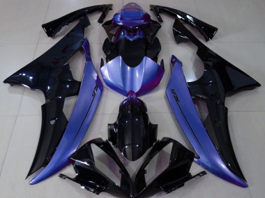 Gloss Black & Light Blue 08-16 Yamaha R6 Fairings