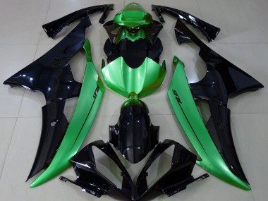 Gloss Black & Light Green 08-16 Yamaha R6 Fairings