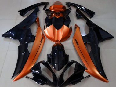 Gloss Black & Light Orange 08-16 Yamaha R6 Fairings