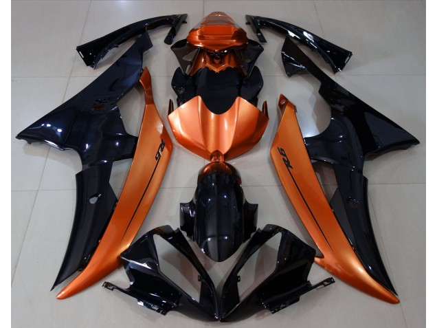 Gloss Black & Light Orange 08-16 Yamaha R6 Fairings