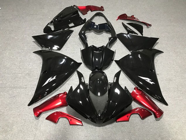 Gloss Black & Red 09-11 Yamaha R1 Fairings