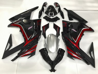 Gloss Black & Red 13-18 Kawasaki Ninja 300 Fairings