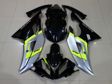 Gloss Black & Silver 08-16 Yamaha R6 Fairings