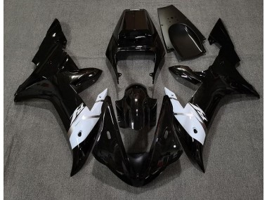 Gloss Black White and Silver 02-03 Yamaha R1 Fairings