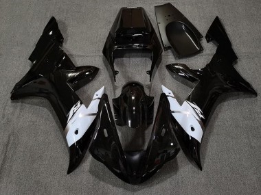 Gloss Black White and Silver 02-03 Yamaha R1 Fairings