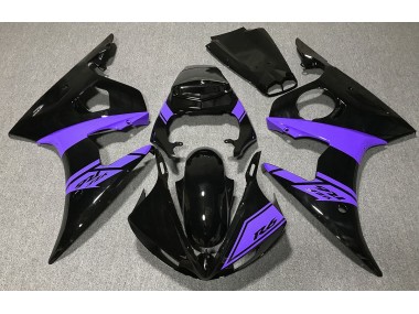 Gloss Black and Purple 03-04 Yamaha R6 Fairings