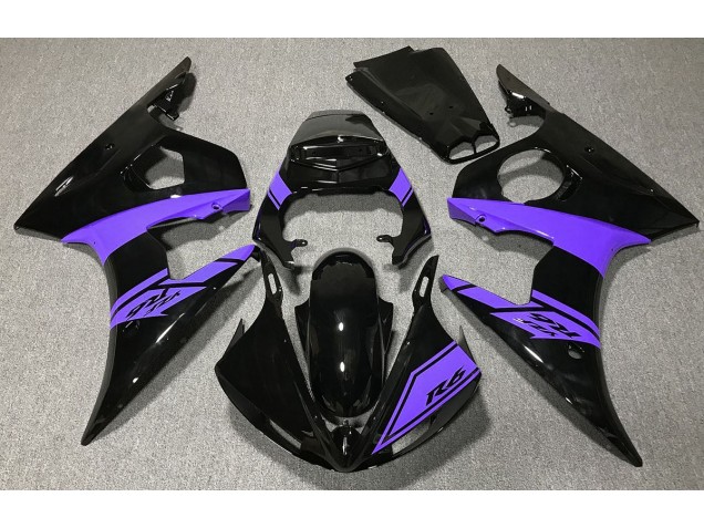 Gloss Black and Purple 03-04 Yamaha R6 Fairings