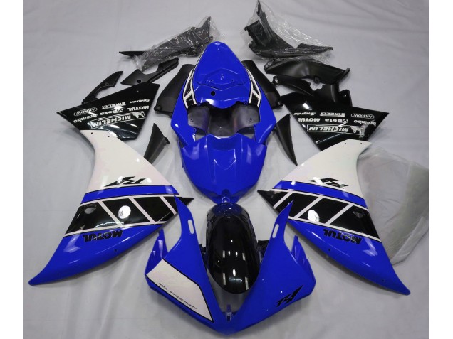 Gloss Blue White and Black 12-14 Yamaha R1 Fairings