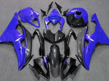 Gloss Blue and Carbon 08-16 Yamaha R6 Fairings