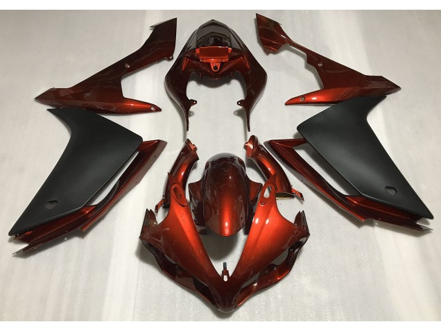 Gloss Dark Orange & Black 07-08 Yamaha R1 Fairings