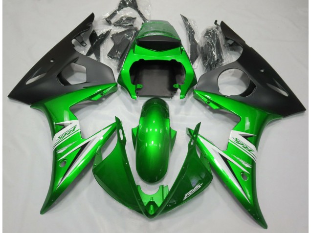 Gloss Green & White 05 Yamaha R6 Fairings