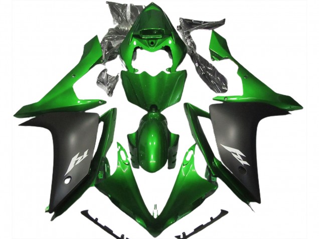 Gloss Green and Black 07-08 Yamaha R1 Fairings