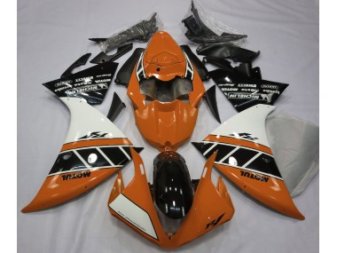 Gloss Orange White and Black 12-14 Yamaha R1 Fairings