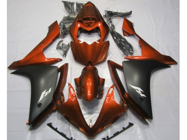 Gloss Orange and Black 07-08 Yamaha R1 Fairings