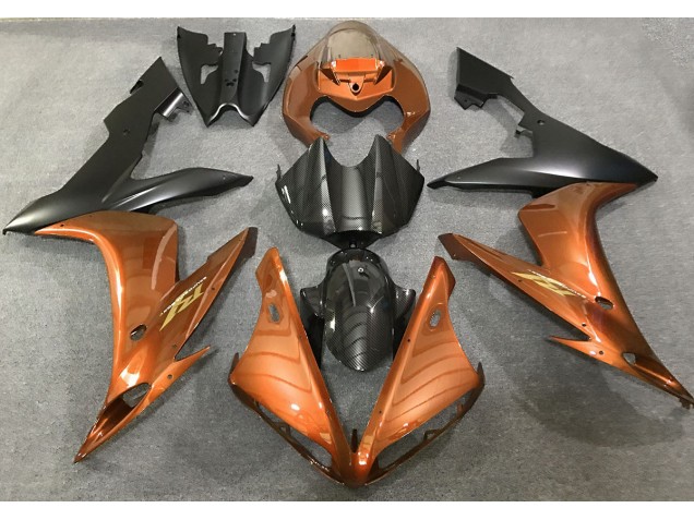 Gloss Orange and Carbon Fiber Style 04-06 Yamaha R1 Fairings