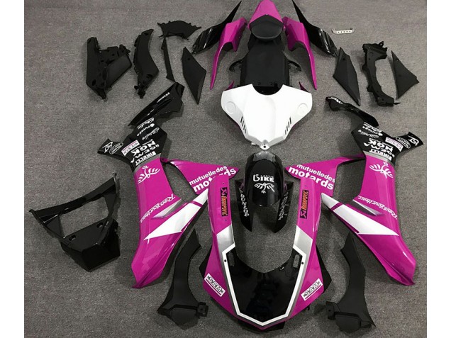 Gloss Pink Logo Style 15-19 Yamaha R1 Fairings