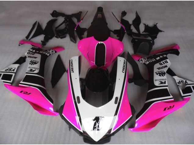 Gloss Pink & White 15-19 Yamaha R1 Fairings