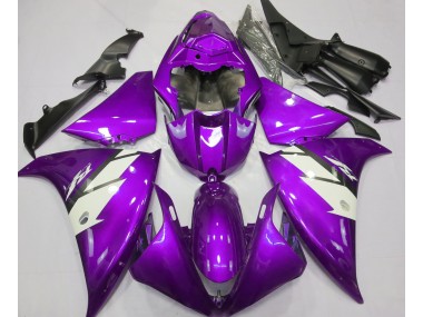 Gloss Purple & White 12-14 Yamaha R1 Fairings