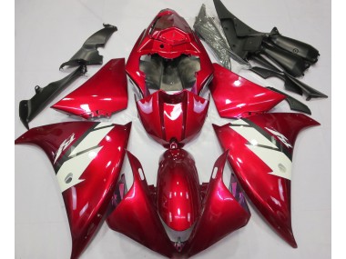 Gloss Red & White 12-14 Yamaha R1 Fairings