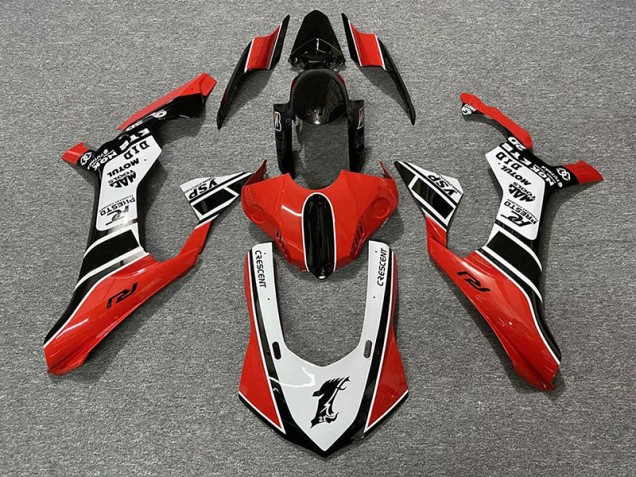 Gloss Red & White 15-19 Yamaha R1 Fairings