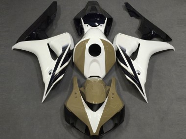 Gloss White Tan Black 06-07 Honda CBR1000RR Fairings