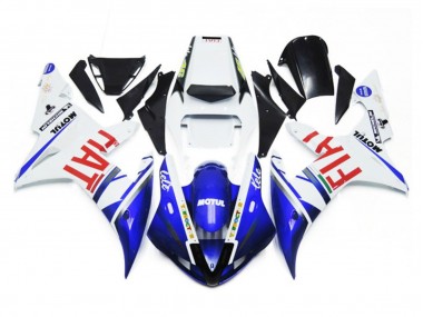 Gloss White and Blue Fiat 02-03 Yamaha R1 Fairings