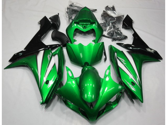 Green White and Black 07-08 Yamaha R1 Fairings