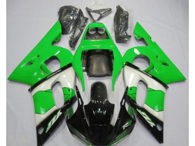 Green White and Black 98-02 Yamaha R6 Fairings