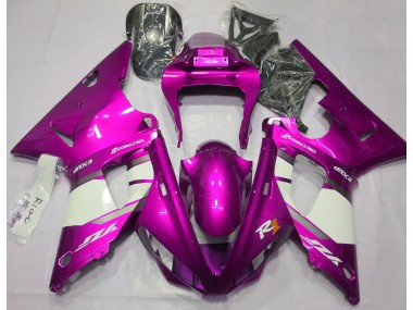 Hot Pink & White 00-01 Yamaha R1 Fairings