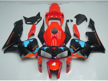 Light Blue Splatter on Red 05-06 Honda CBR600RR Fairings