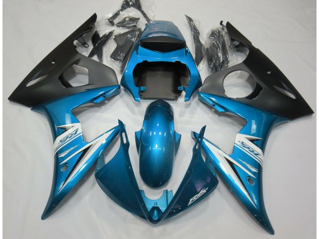 Light Blue & White 03-04 Yamaha R6 Fairings