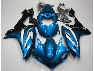 Light Blue White and Black 07-08 Yamaha R1 Fairings