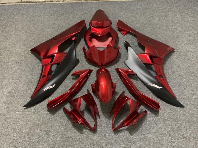 Maroon and Black 06-07 Yamaha R6 Fairings