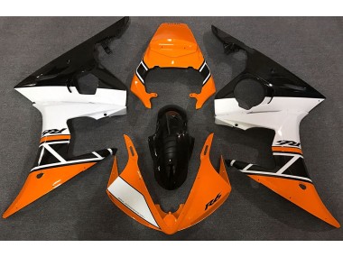 Orange White and Black 03-04 Yamaha R6 Fairings